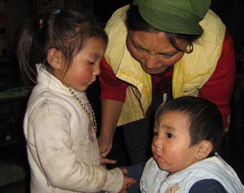 woman and two girls